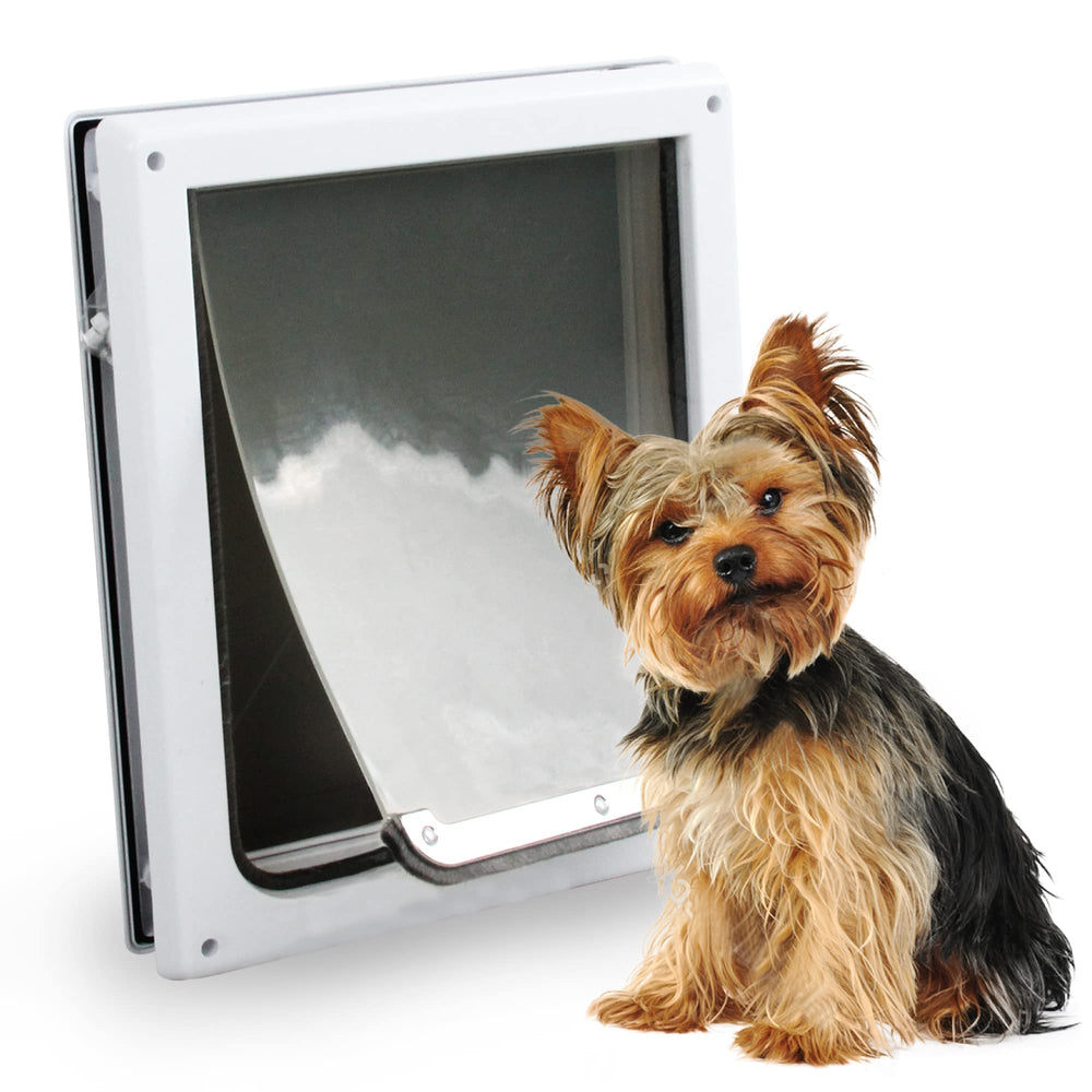 PET MOMENT Pet Flap Door outside view shows weather-resistant design for easy outdoor access.