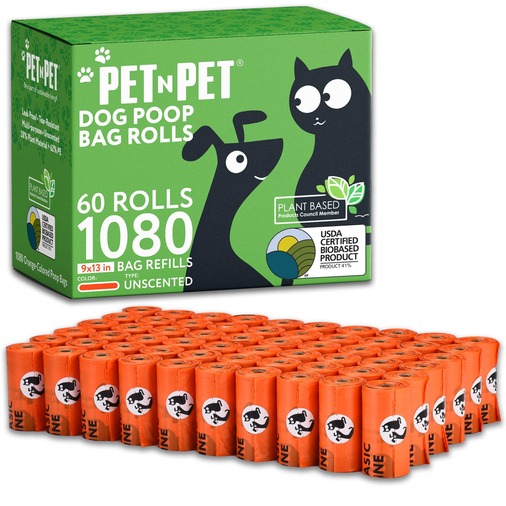 PET N PET 1080-count dog poop bags roll for quick cleanup