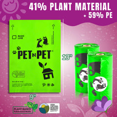 Pet N Pet bolsa con diseño fácil rasgado para limpiezas rápidas.