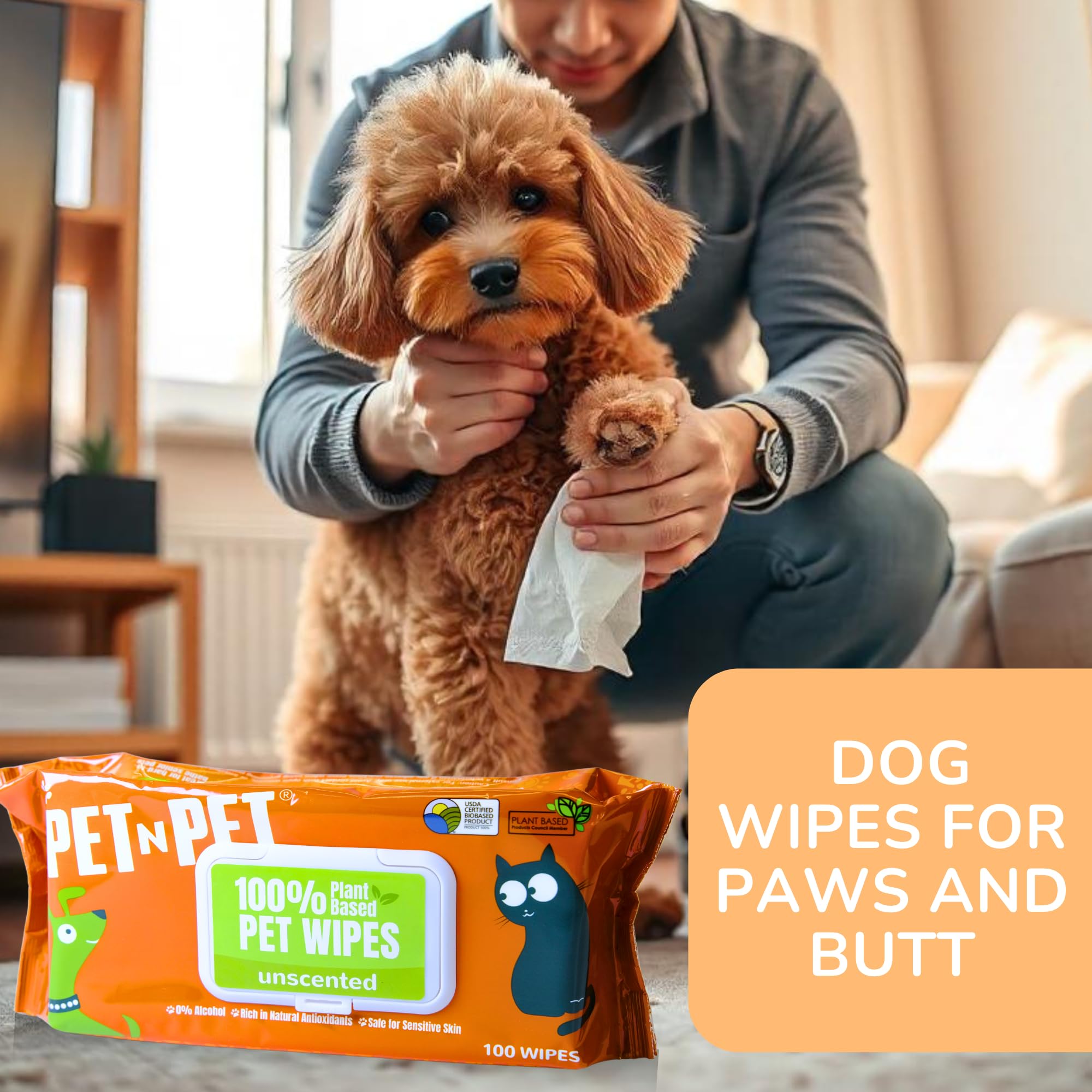 PET N PET dog wipes travel-friendly pouch for on-the-go cleaning