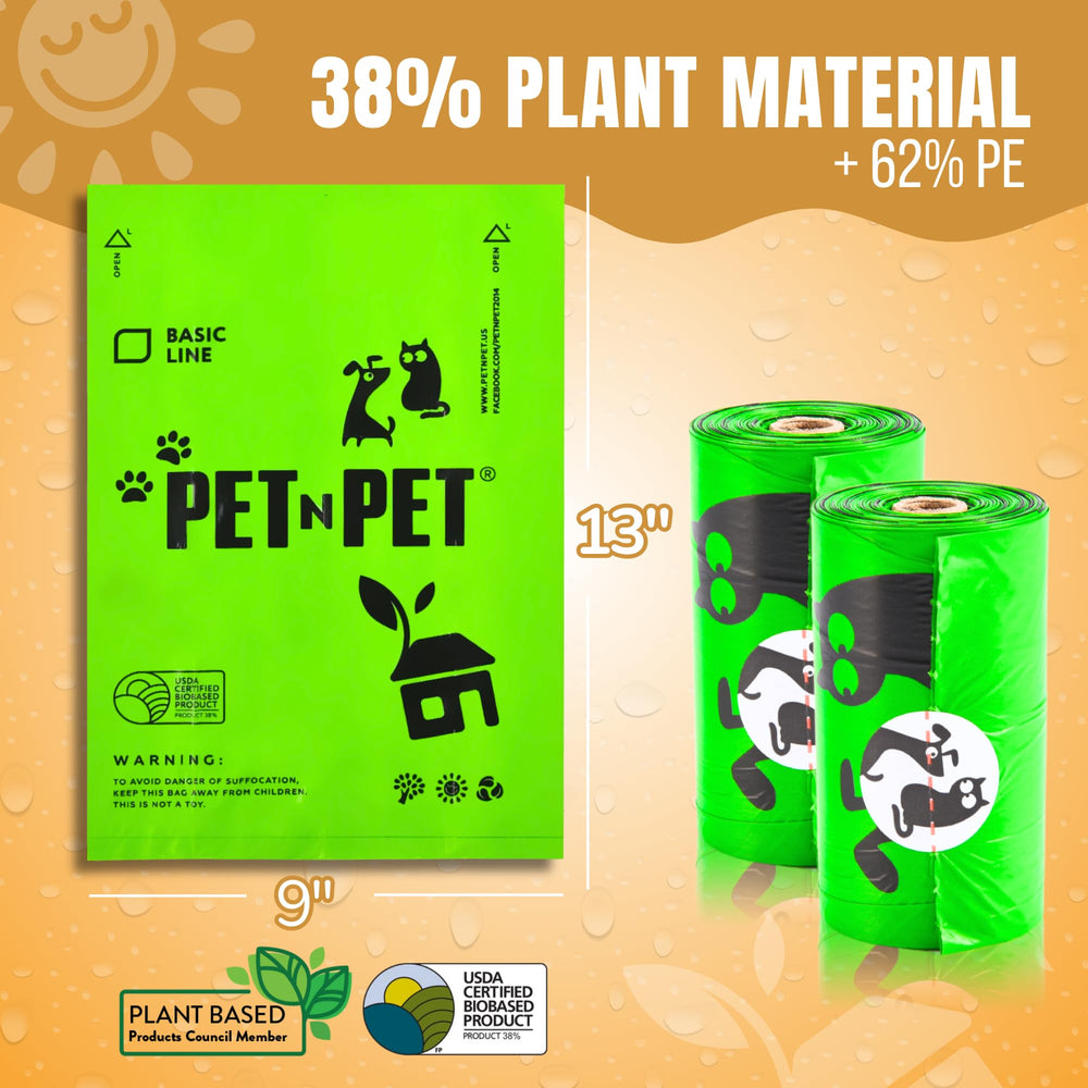 PET N PET extra thick poop bags provide durable mess containment.