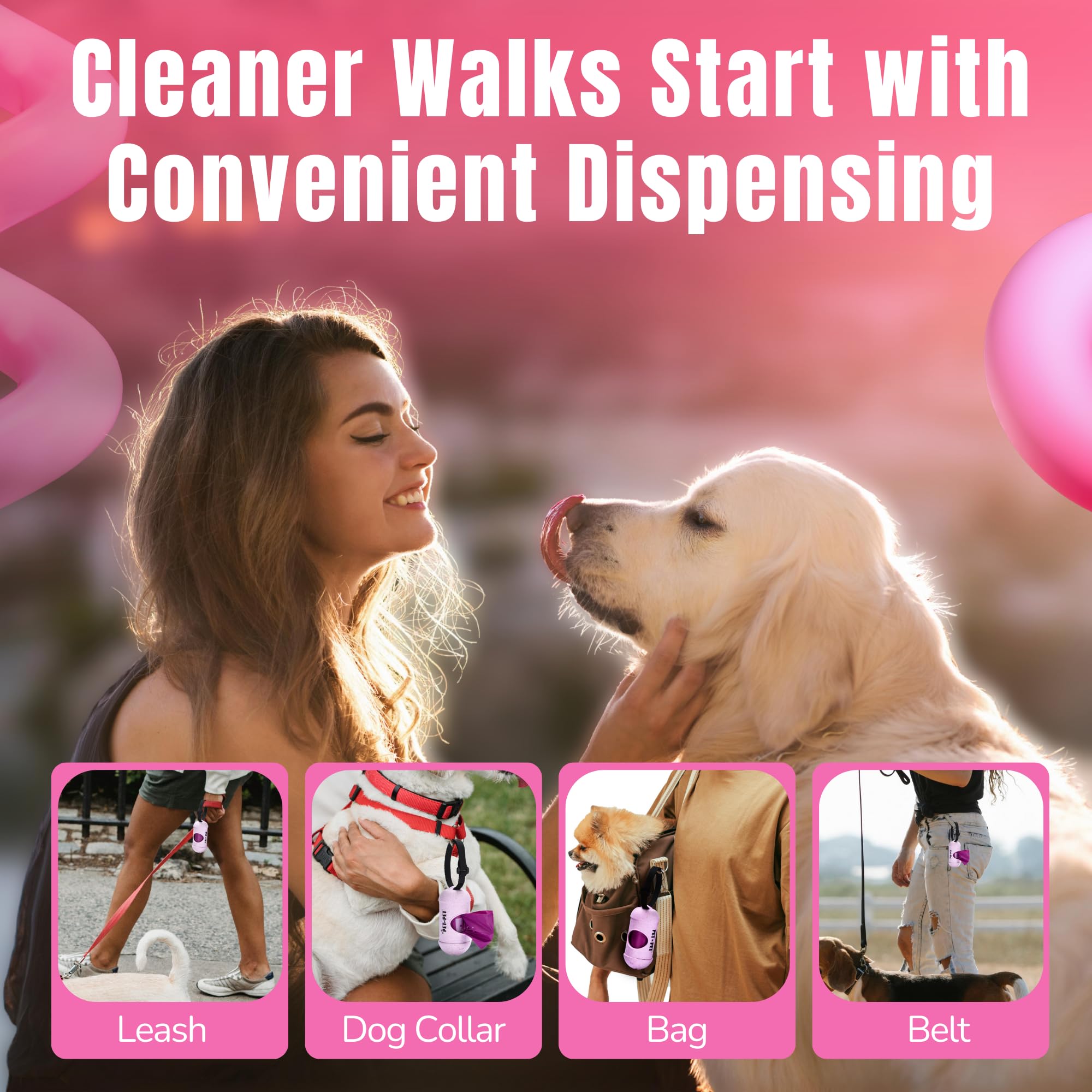 PET N PET bags fit standard dispensers for convenient access.