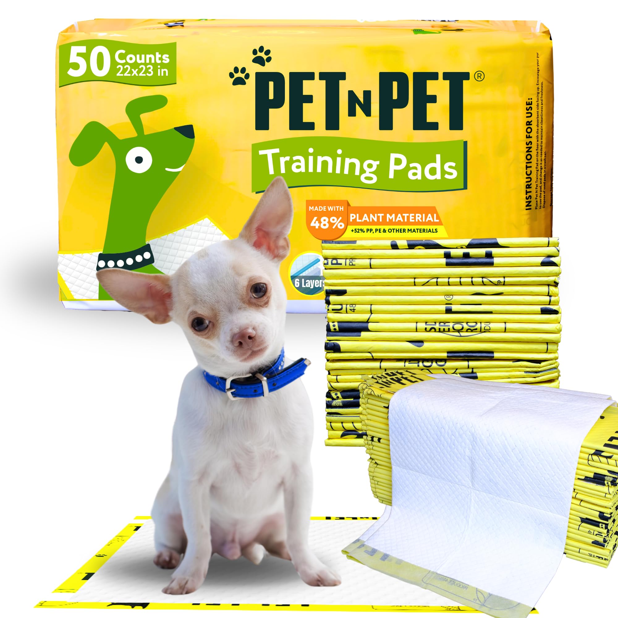 Pet N Pet leak-proof edge pee pad demonstrates floor protection for dogs.