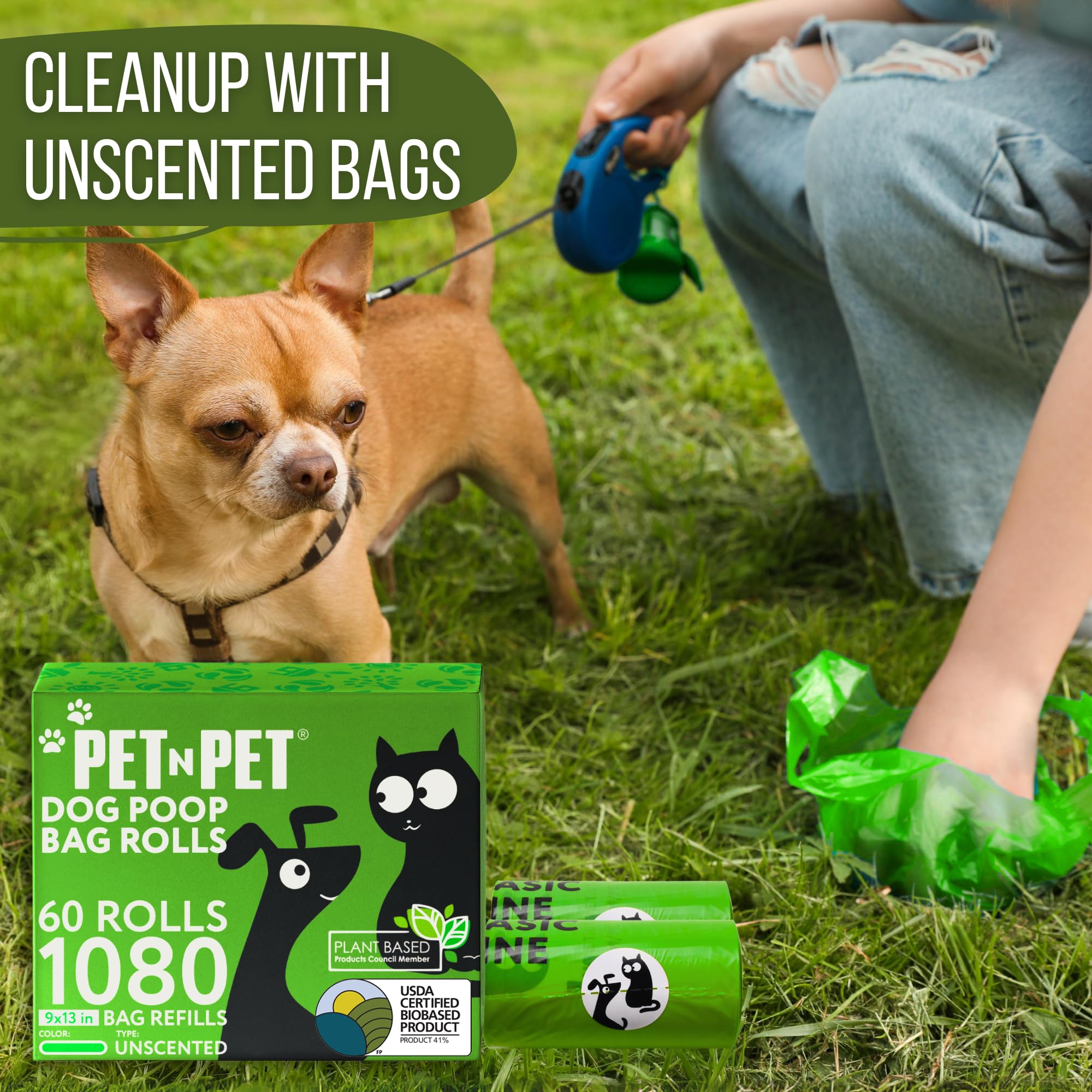 PET N PET bags use 41% plant-based materials for a gentler option.
