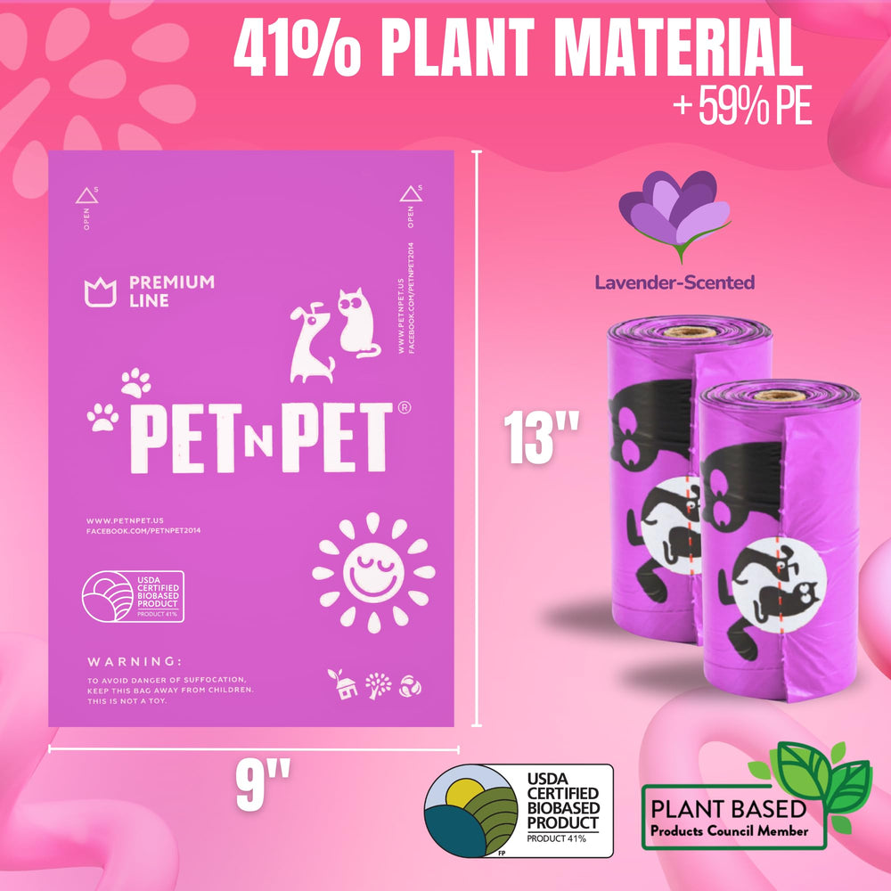 PET N PET 288-count packaging for convenient on-walk disposal.