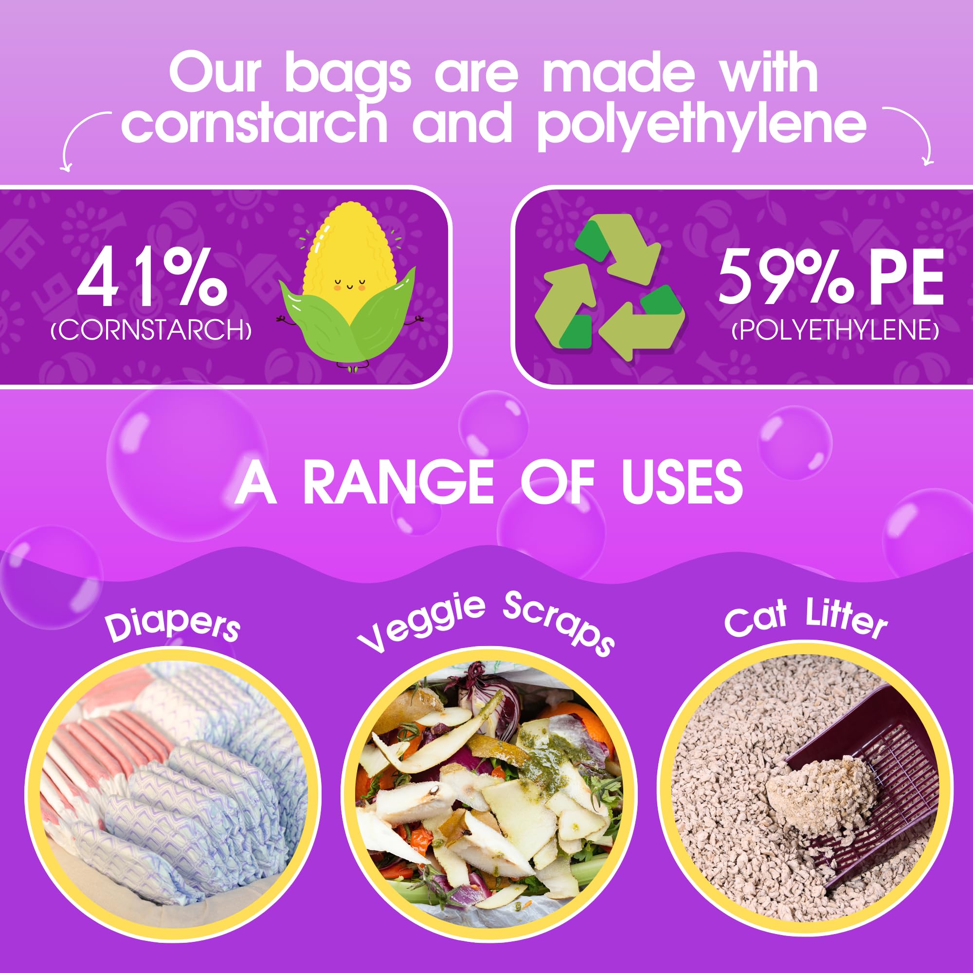 PET N PET multipurpose bags handle litter, diapers, and scraps outdoors