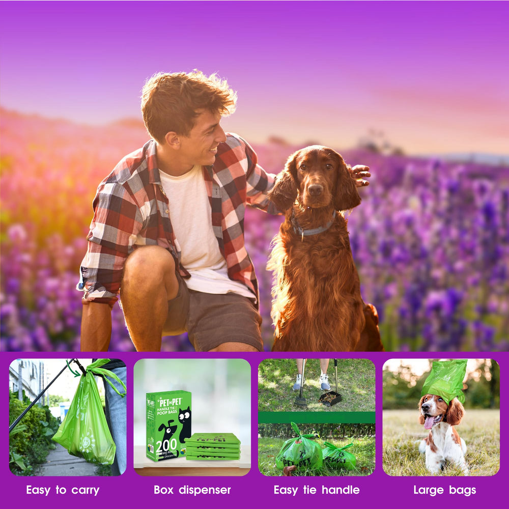 PET N PET 200-count lavender bags on display for outdoor cleanup value
