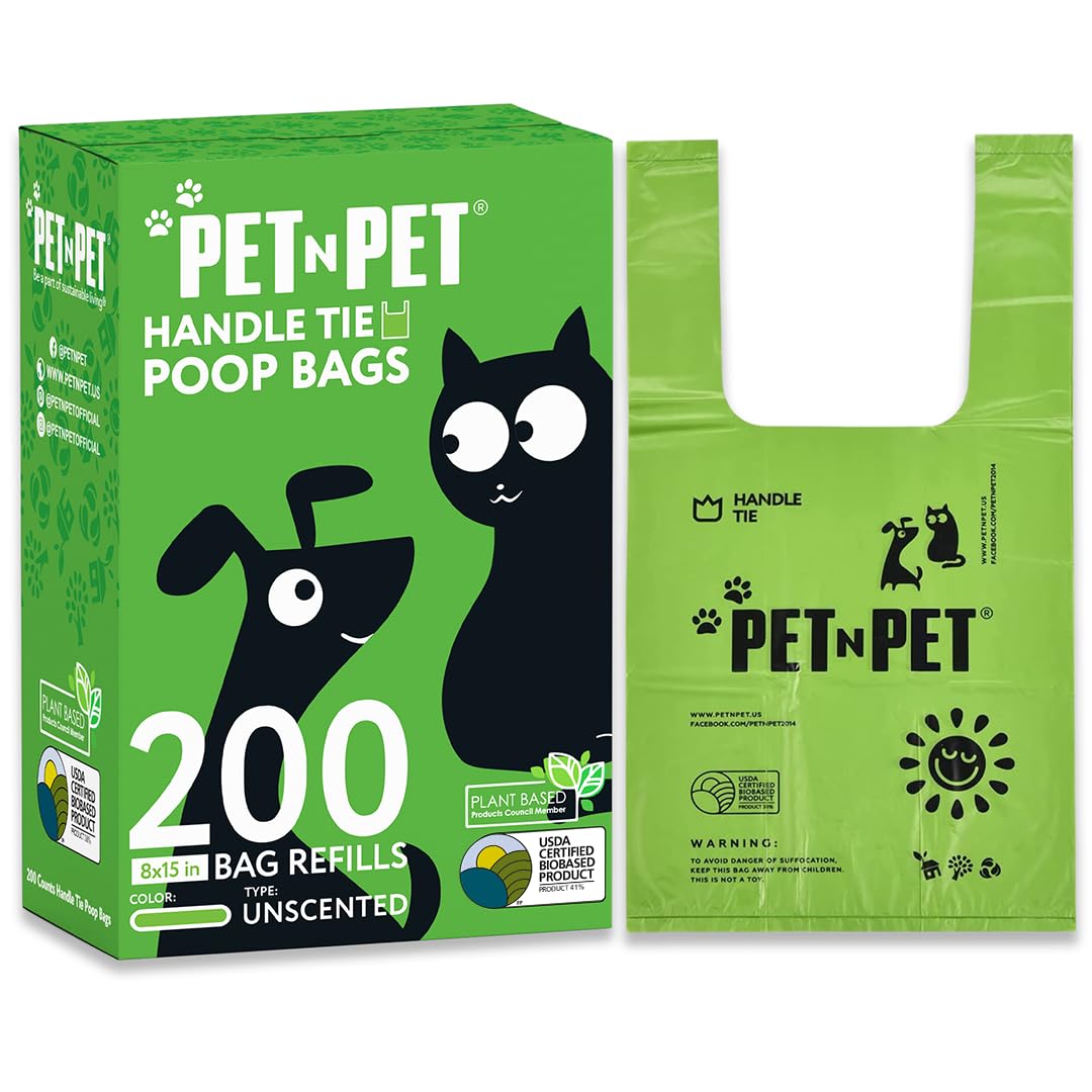 Pet N Pet unscented dog poop bags roll offers quick one-at-a-time cleanup.