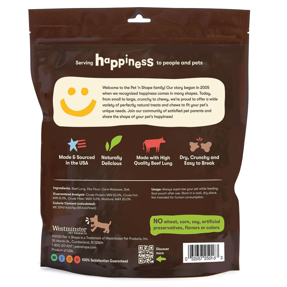 Pet 'n Shape beef lung patties ingredients closeup highlighting simple four-ingredient recipe