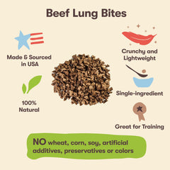Closeup of Pet 'n Shape Beef Lung Treat crunch showing natural texture and savory aroma
