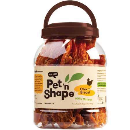 Pet 'n Shape Chik 'n Breast Jerky puppy bowl snack ready for training.