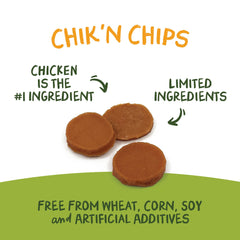 Pet 'n Shape Chik 'n Chips chicken breast chips close-up showing protein-rich snack.