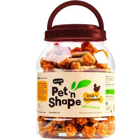 Pet 'n Shape Chik 'N Rice Dumbbells resealable packaging preserving freshness