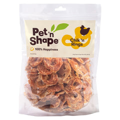 Pet 'n Shape Chik 'n Rings packaging resealable to keep treats fresh