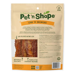Pet 'n Shape Chik 'n Skewers tira de pollo envuelta, snack crujiente.