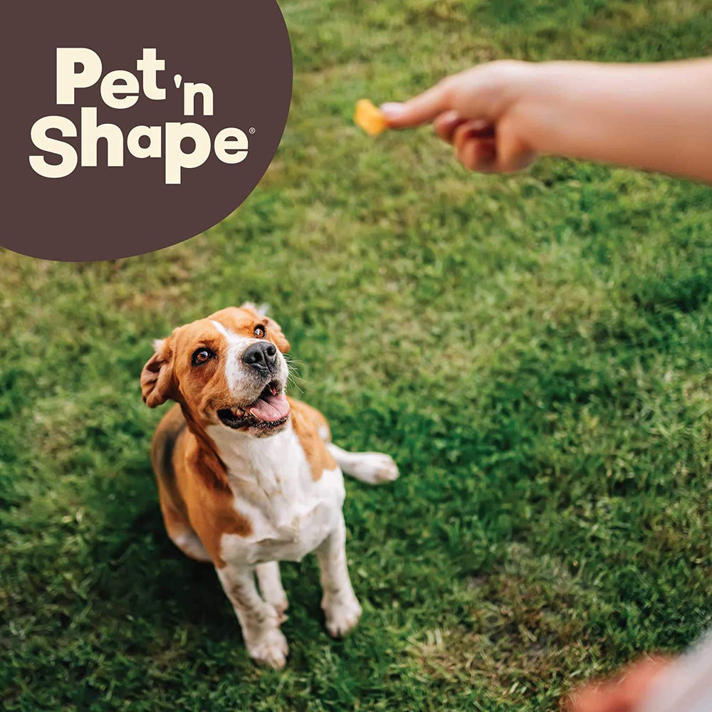 Pet 'n Shape Chik 'n Sweet Potato Stix USA-origin badge shows American-sourced ingredients