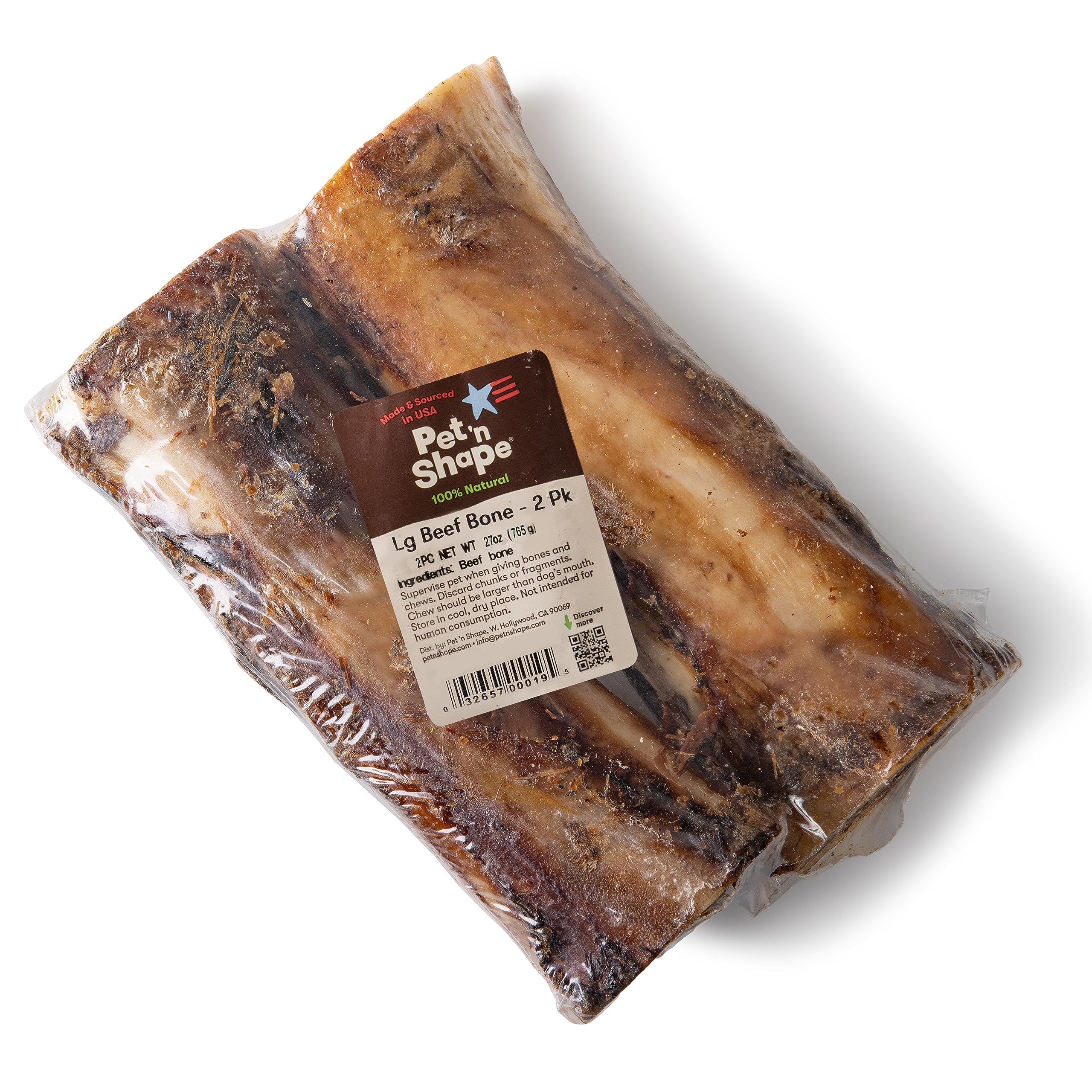 Pet 'n Shape single-ingredient beef bone illustration highlighting natural chew.