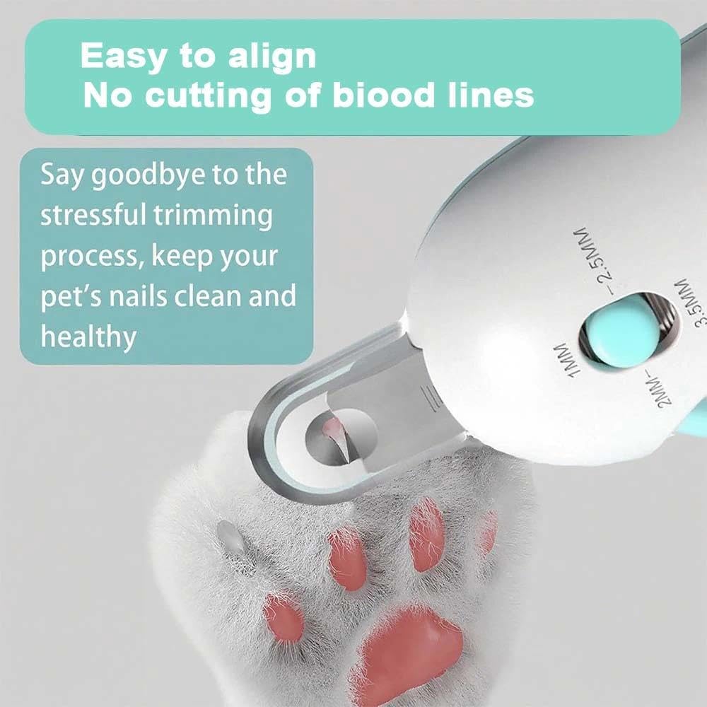 Pet Nail Clipper for Cats hidden nail file smooths edges after trimming