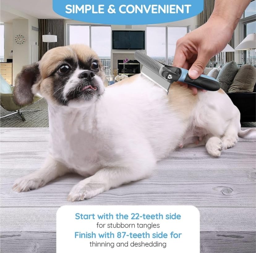 Pet Neat cat brush shedding effect demonstrates reduced fur mess.