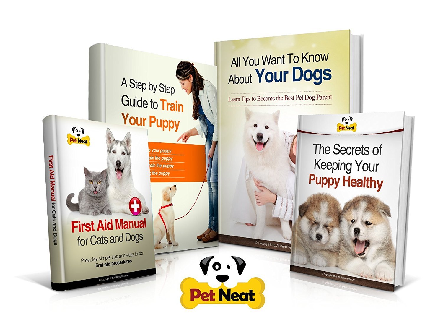Pet Neat deshedding brush packaging reveals durable tool and e-book bonus