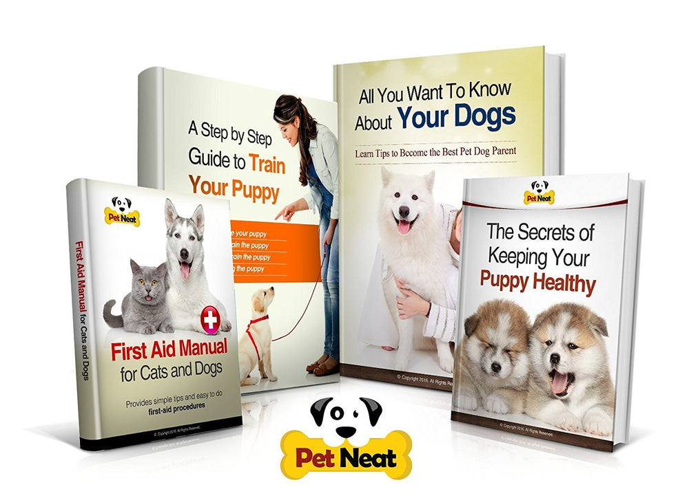 Pet Neat deshedding brush packaging reveals durable tool and e-book bonus