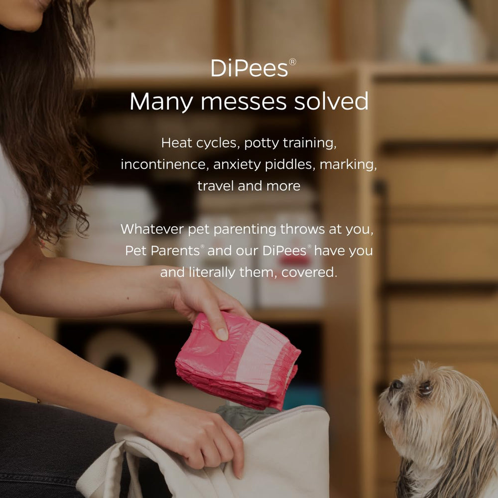 Pet Parents DiPees packaging shows up to 83% plant-based materials.