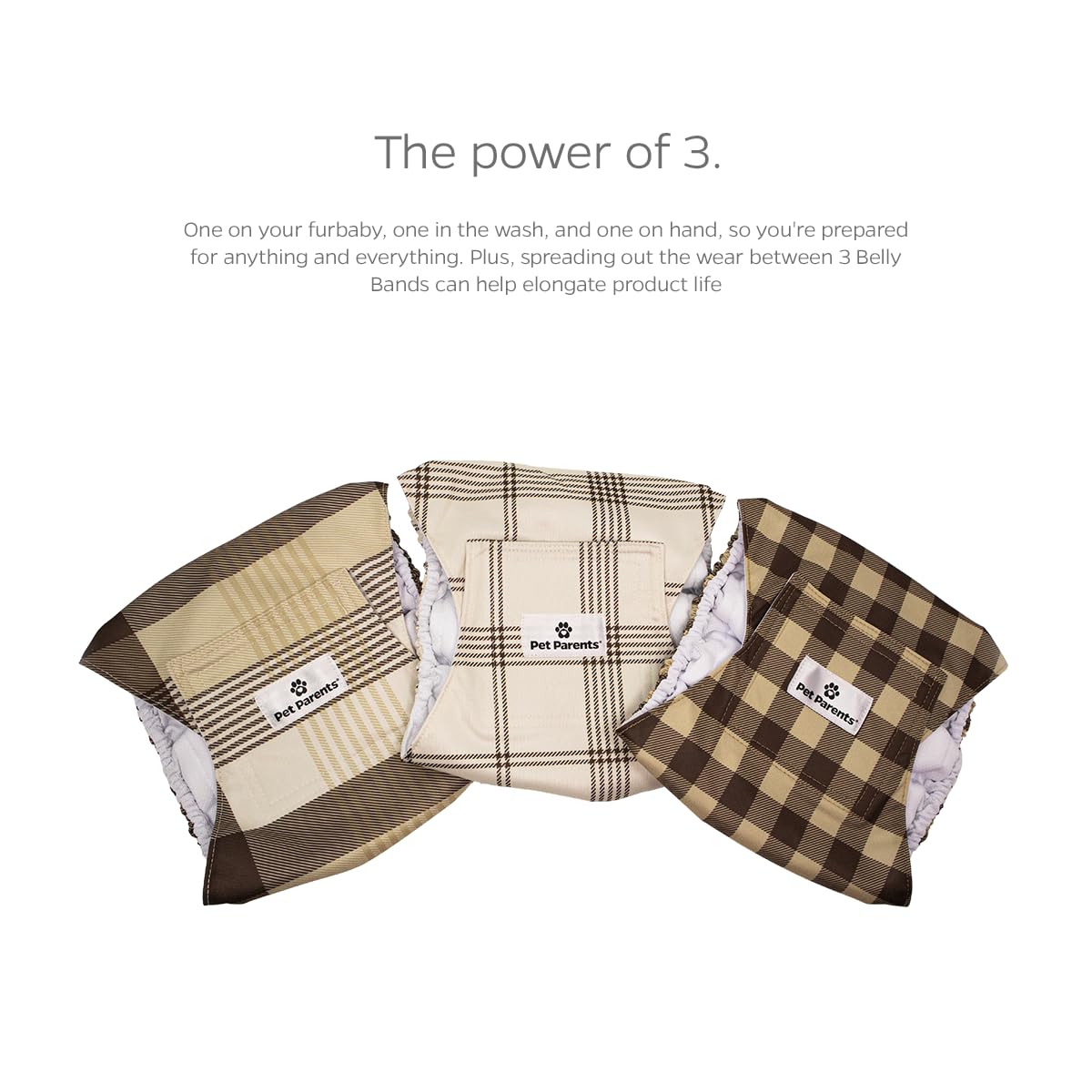 Pet Parents dog diaper measurement guide image hints proper sizing.