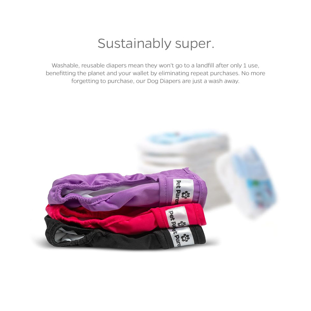 Pet Parents diaper waterproof outer layer blocks leaks and rug damage.