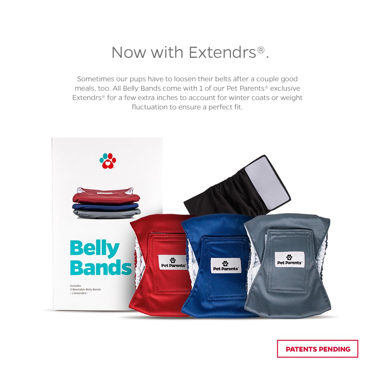 Pet Parents Extendrs attached for improved fit and stay-put protection.