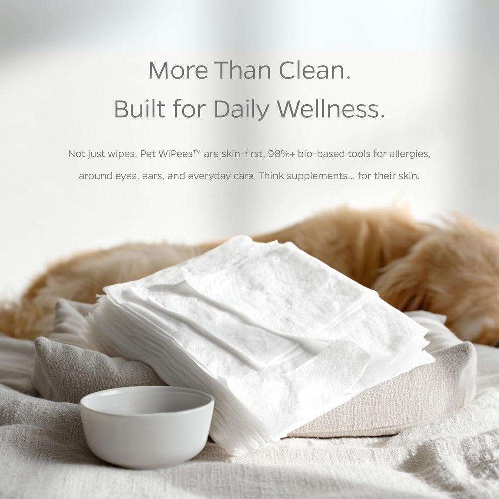 Sealed packaging of Eye Pet WiPees keeps wipes fresh for daily use
