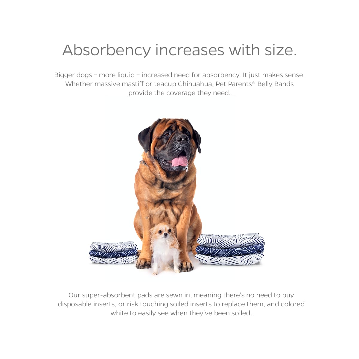 Pet Parents belly band interior wickQuick pad wicks moisture away.