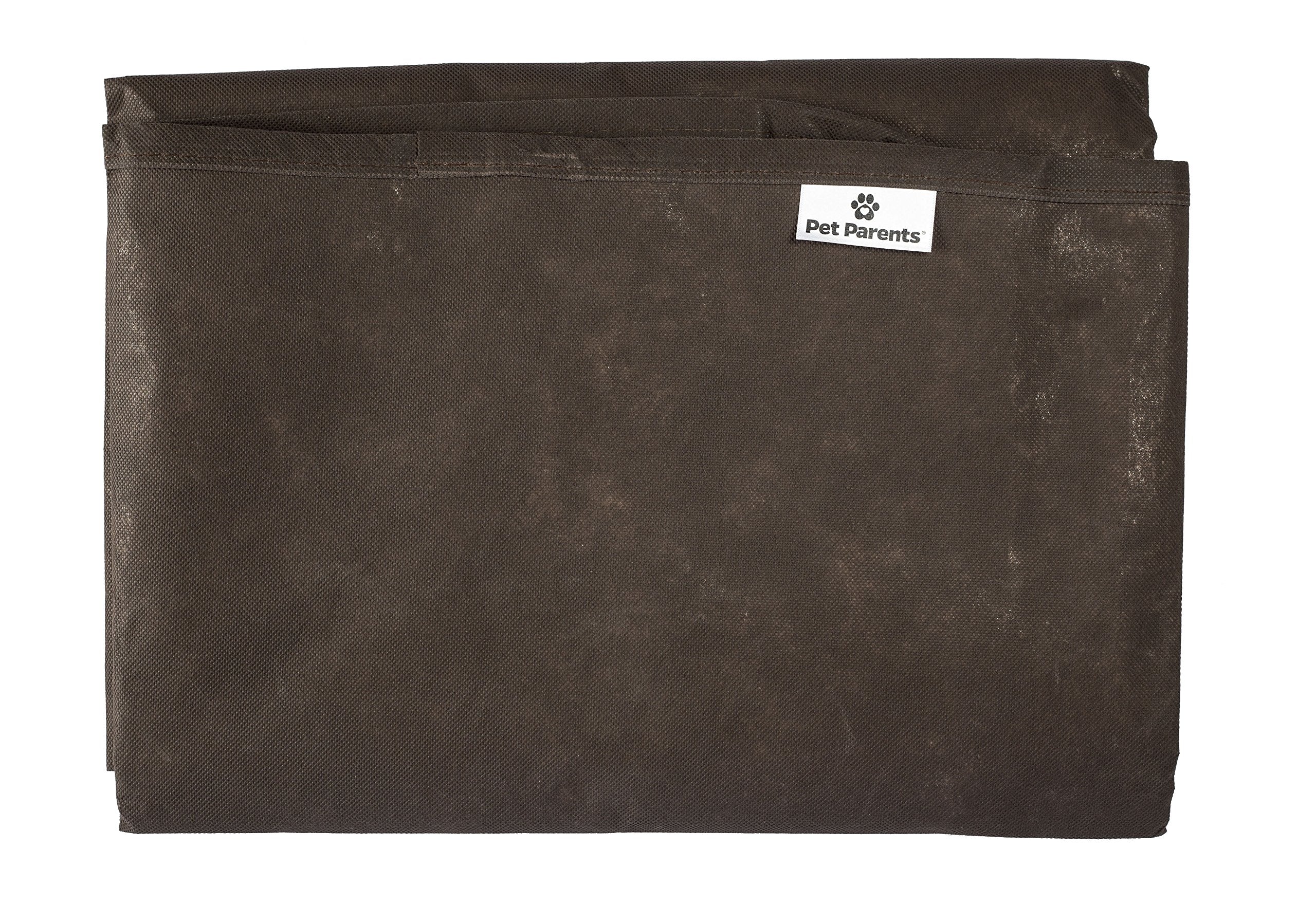 Pet Parents Pain-Free Pet Repeller Mat over seat keeps furniture clean and hair-free.