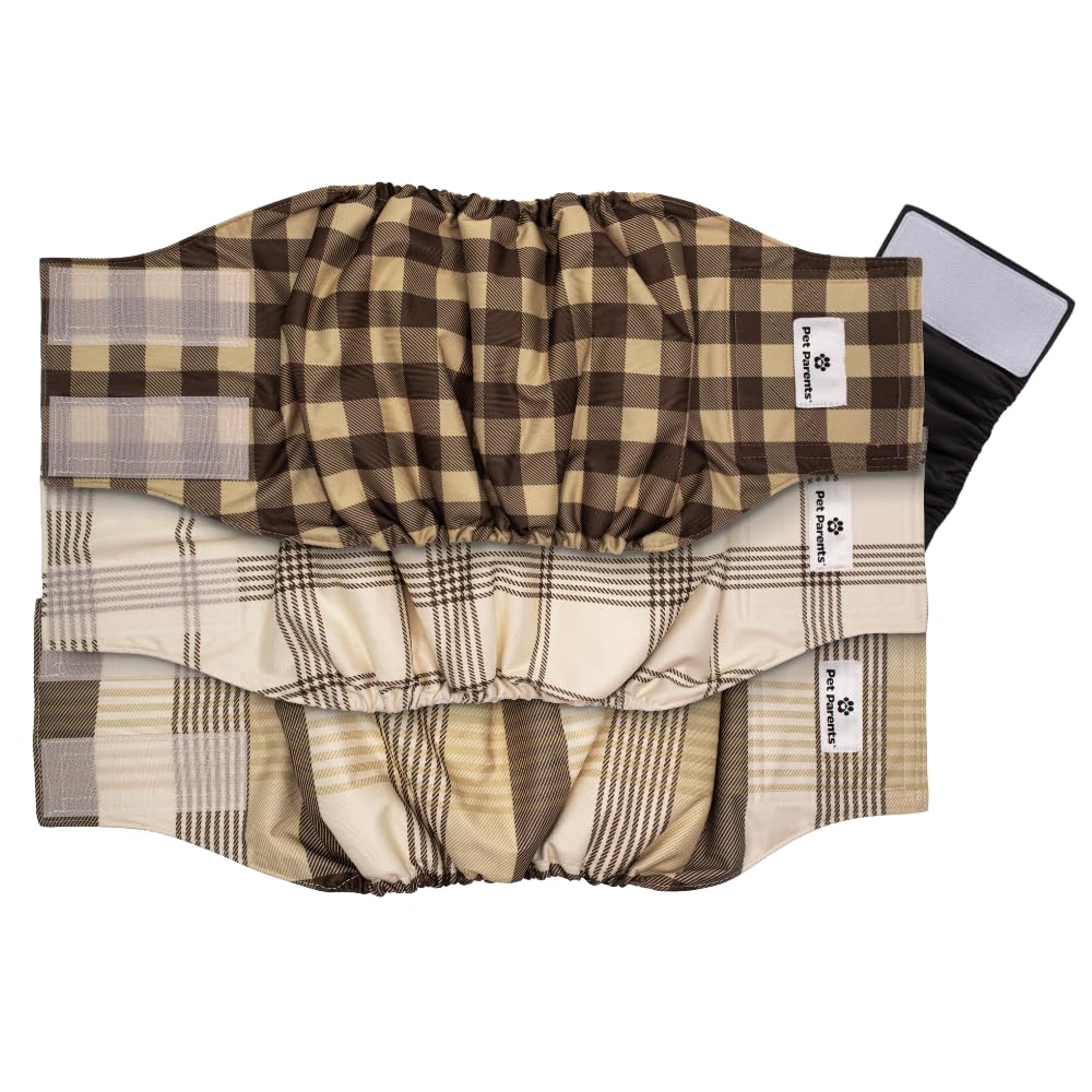 Pet Parents Washable Belly Band on a puppy showing secure, mess-reducing protection.