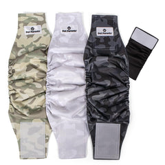 Pet Parents Washable Belly Band small black demonstrates a secure, reusable option for male dogs.