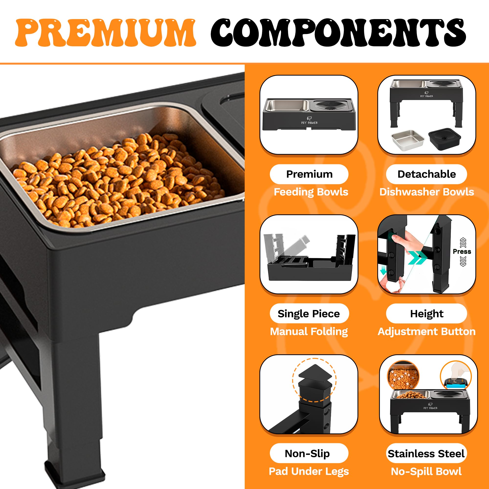 PET POWER easy-clean-removable-disk speeds up maintenance after meals.