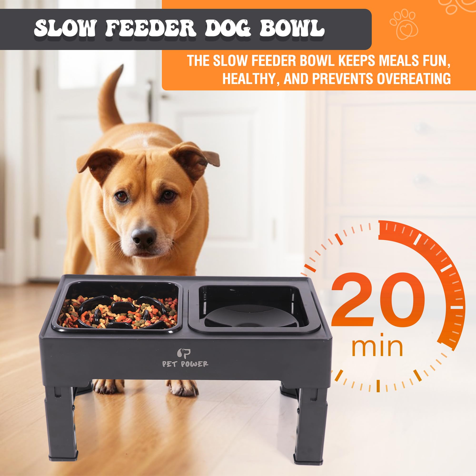 PET POWER anti-slip base keeps bowls steady during meals