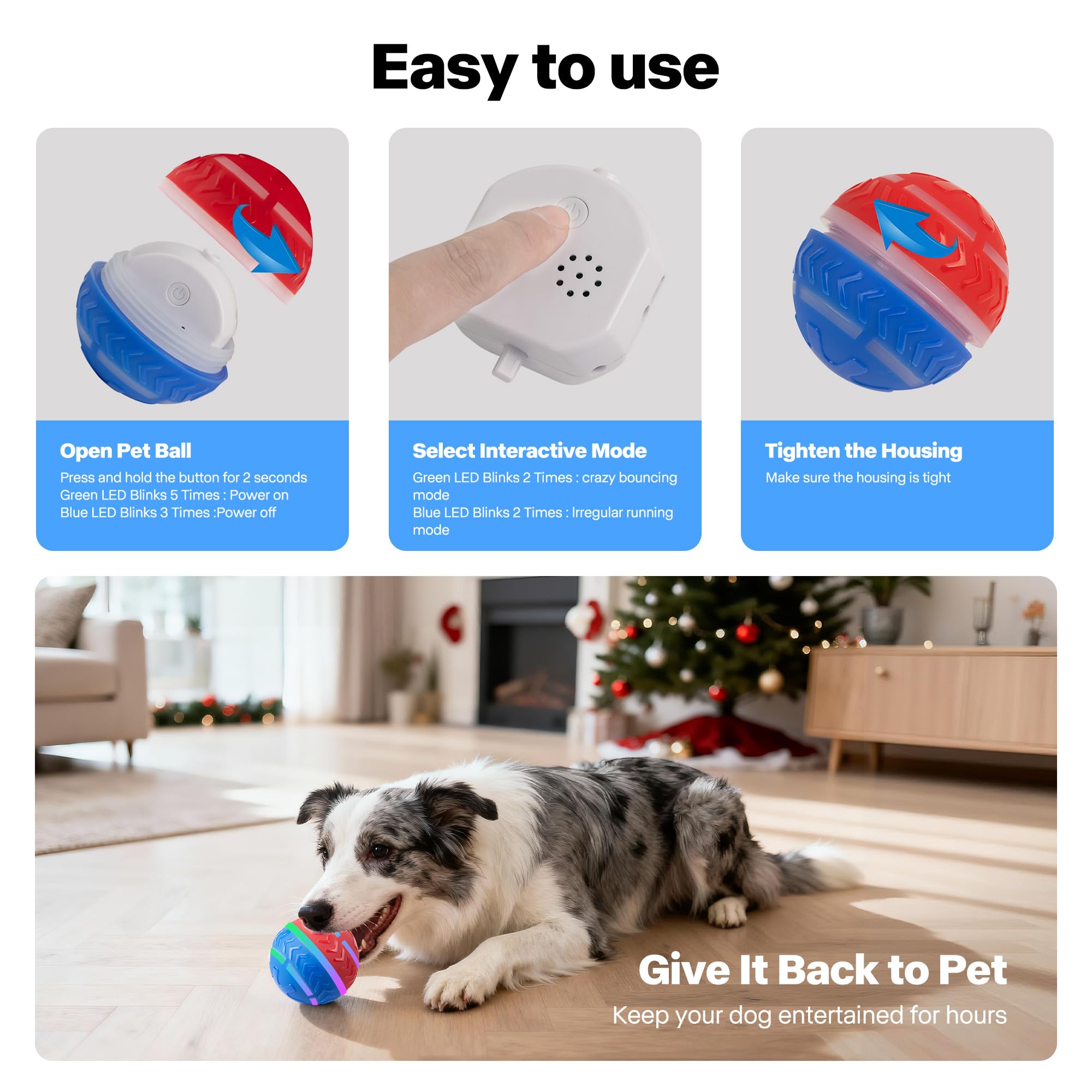 Pet Prime ball rechargeable battery demonstrating long play sessions