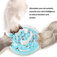 Pet Prime Cat Puzzle Feeder blue non-slip pads base keeps toy stable during play.