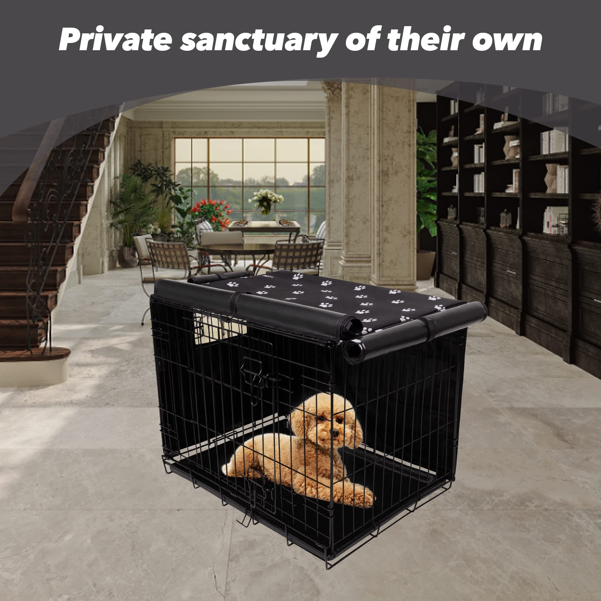 Pet Prime crate cover supports indoor and outdoor crate use.