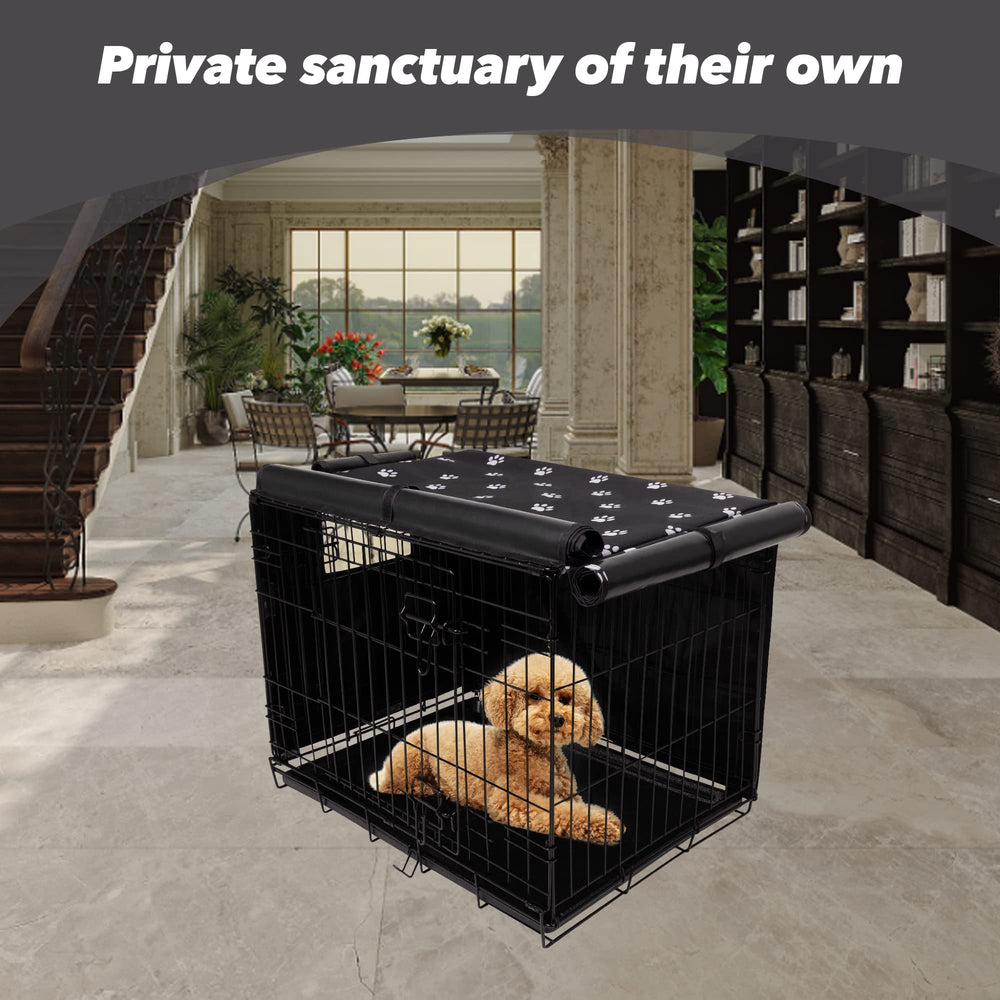 Pet Prime crate cover supports indoor and outdoor crate use.
