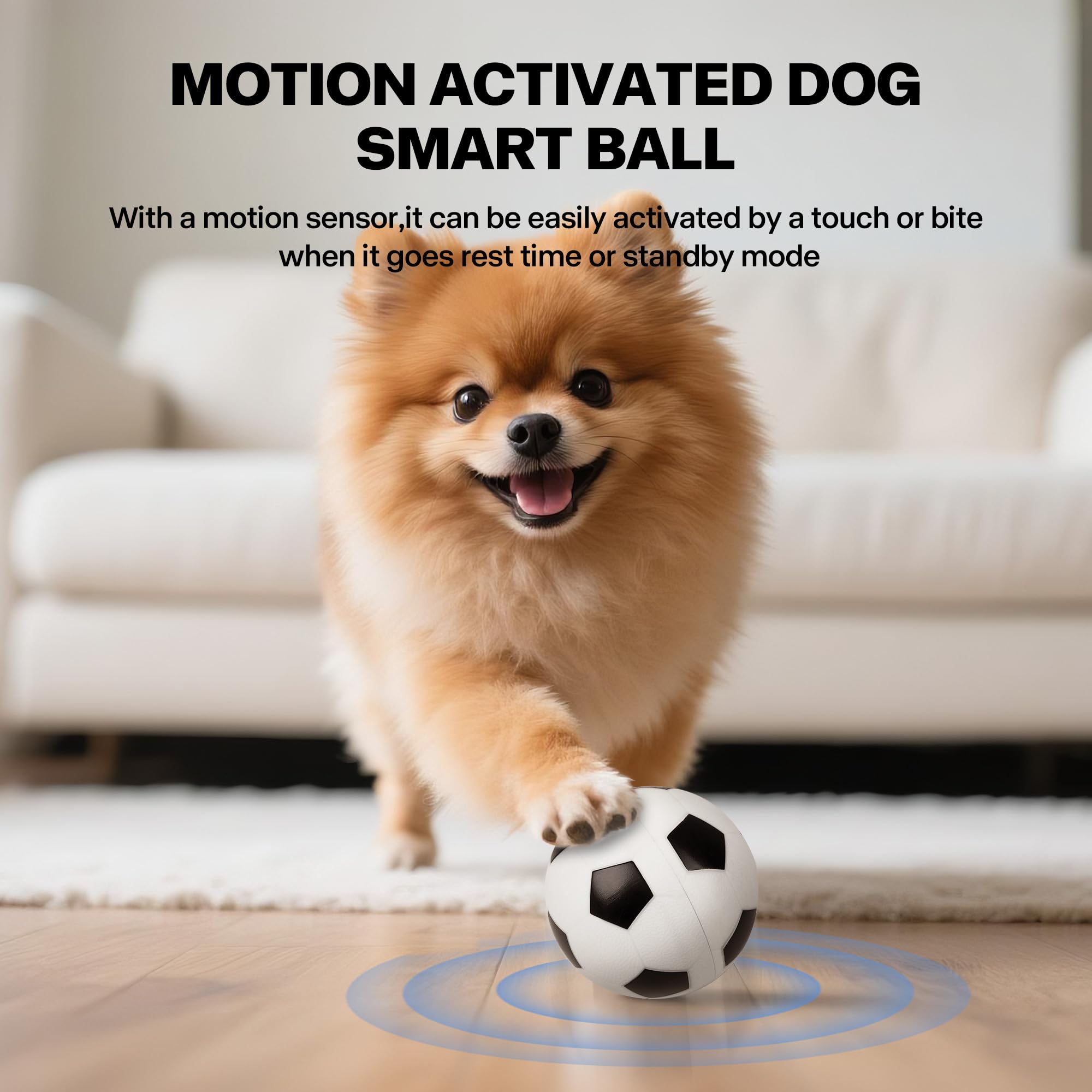 Pet Prime indoor-outdoor usage ball used on wood and tile floors for versatility.
