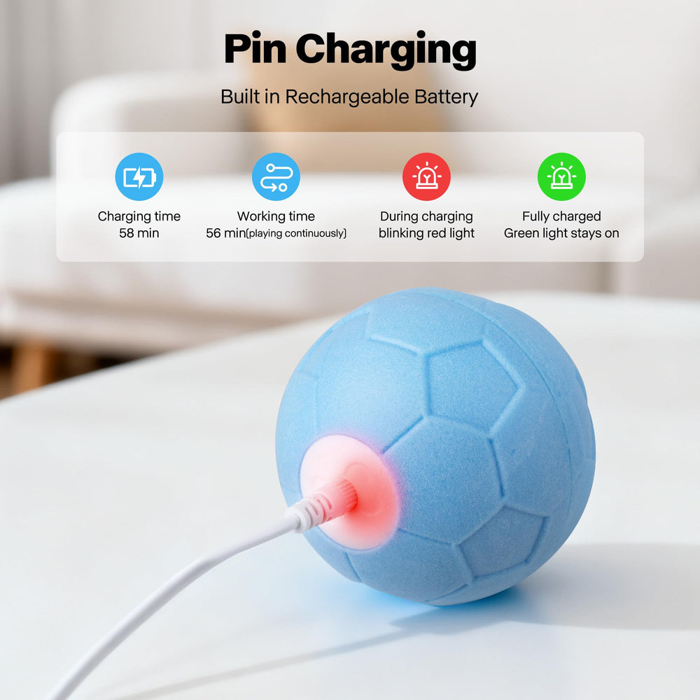 Pet Prime Interactive Dog Ball Toy charging-port for quick top-ups