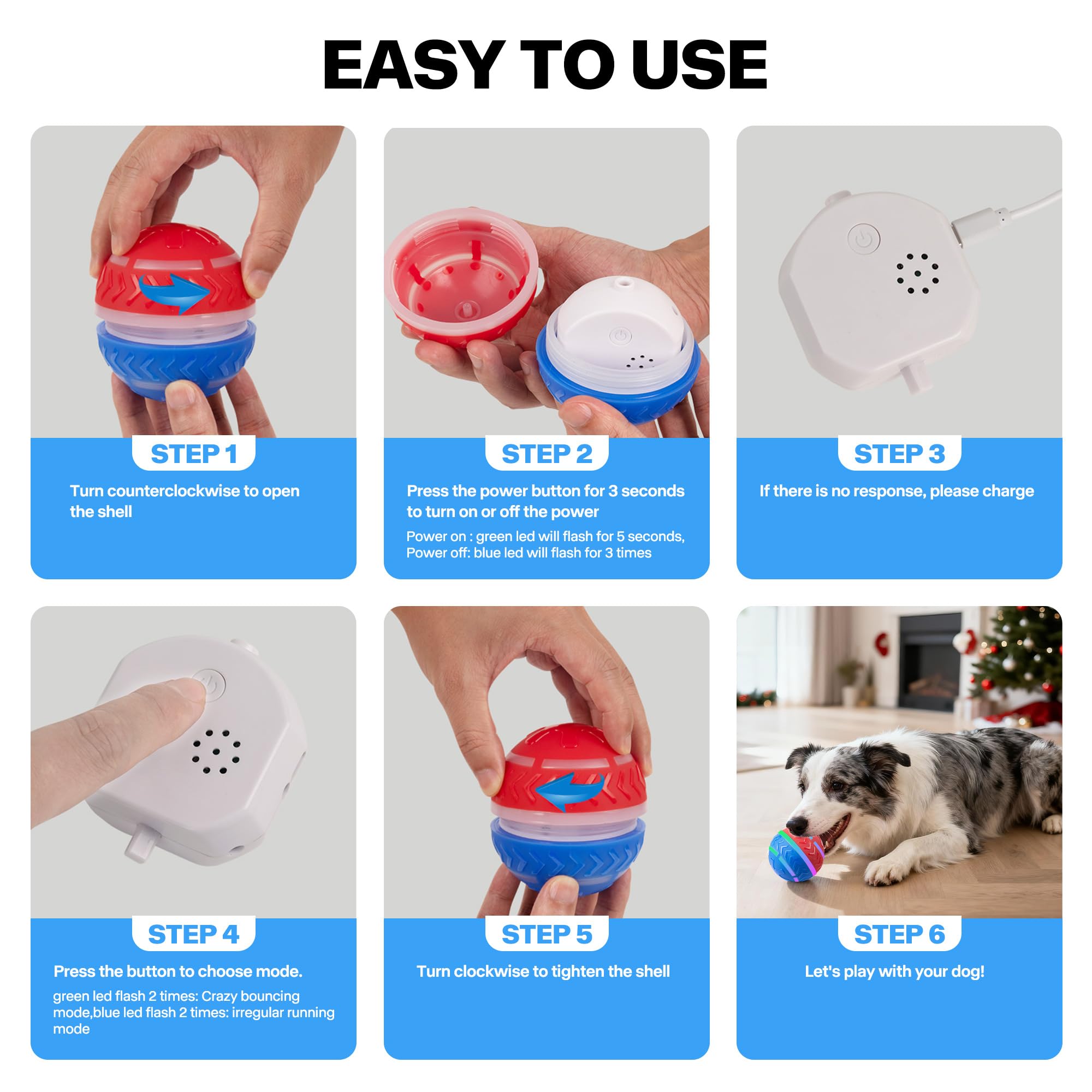 Pet Prime IP54 waterproof dog ball supports indoor and outdoor use.