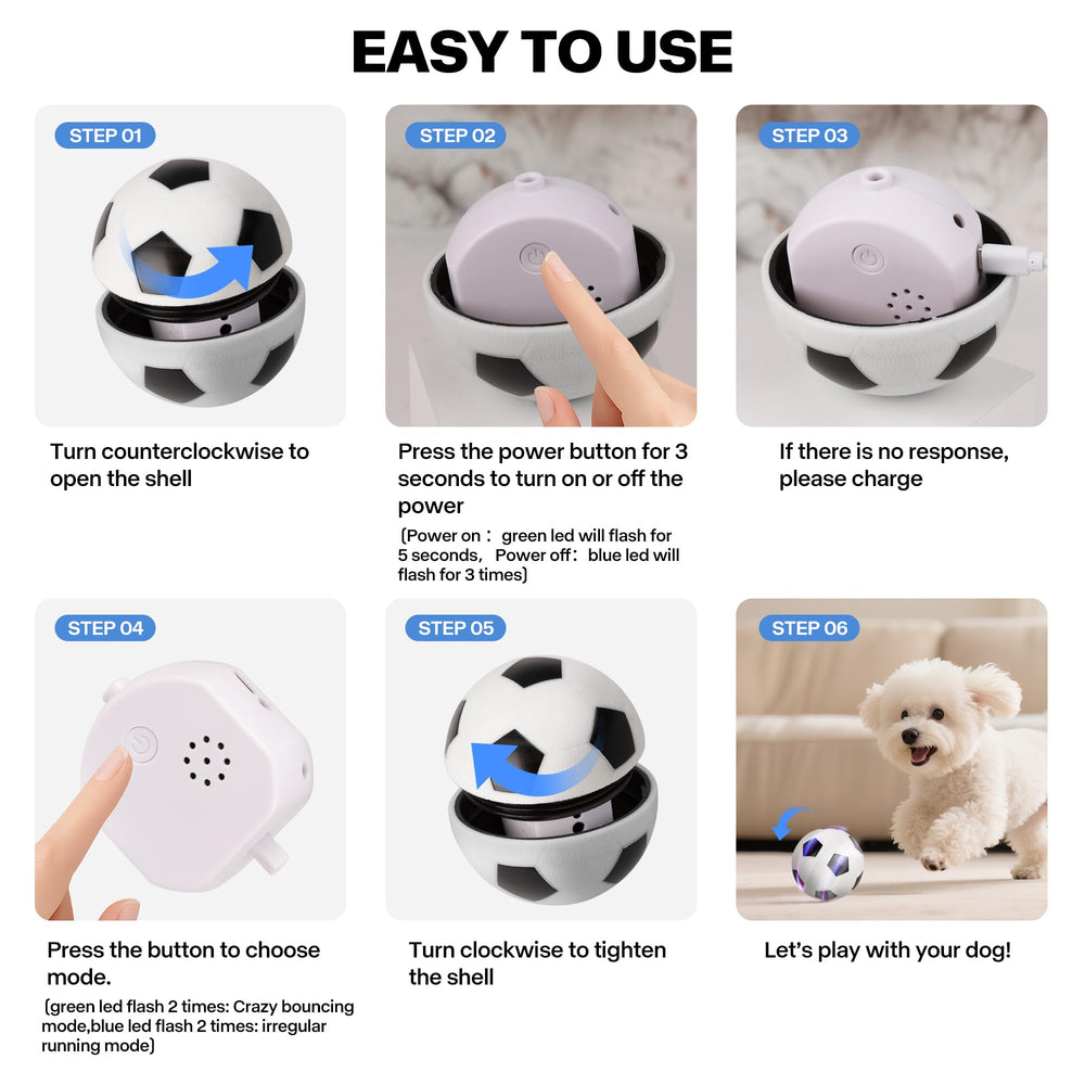 Pet Prime motion activation ball in action demonstrates touch-activated play.