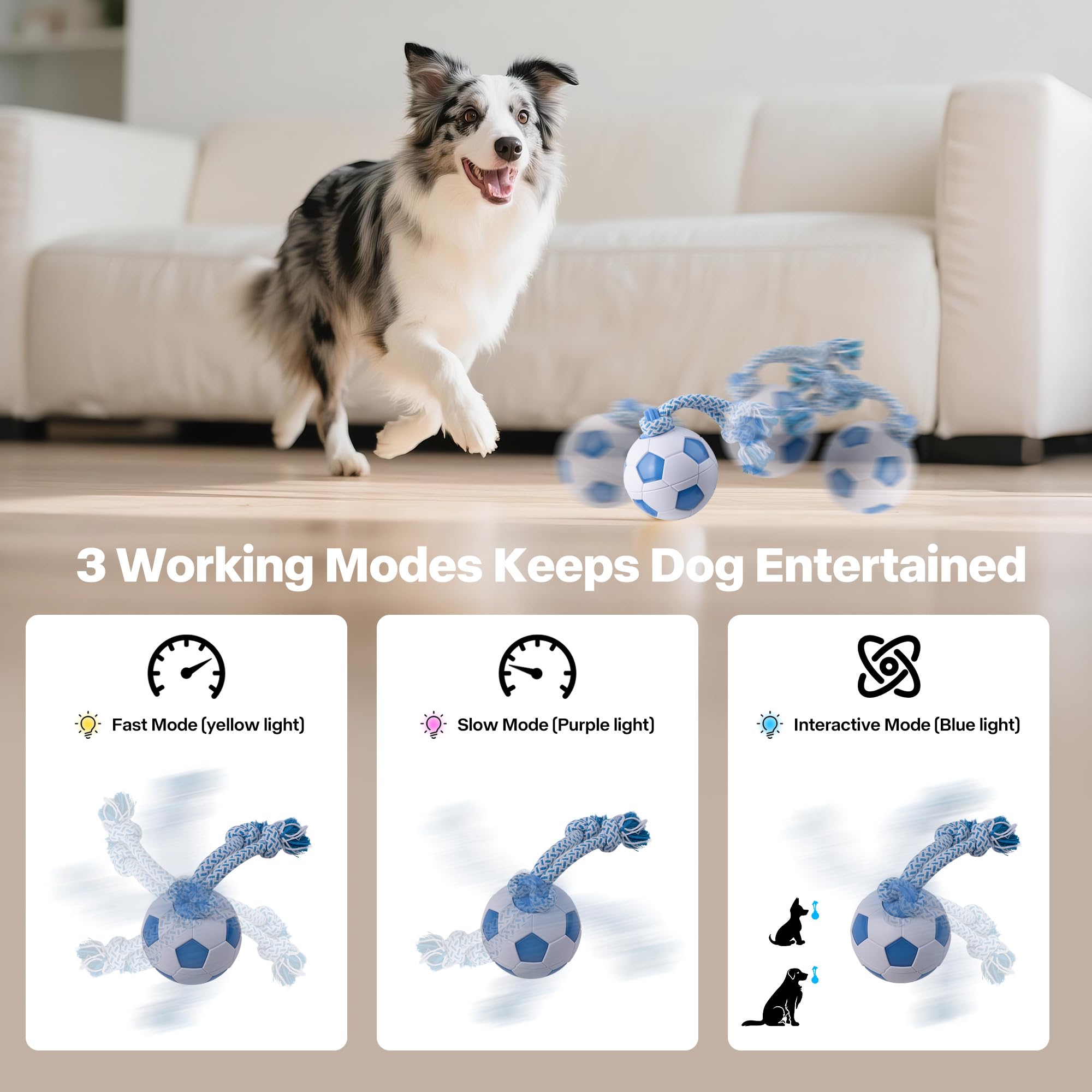 Pet Prime rope attachment adds movement for engaging tug and chase sessions.