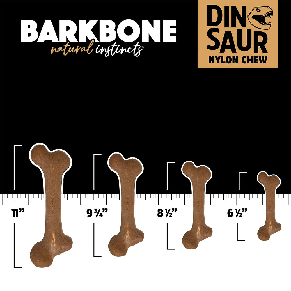 Pet Qwerks Dinosaur BarkBone dental scraping action during chewing