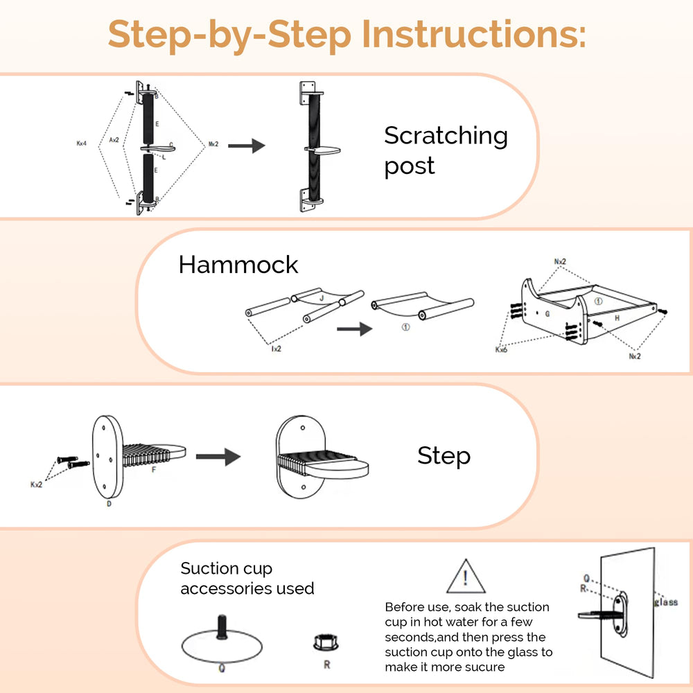 Pet Savvy heavy-duty hardware and suction pads ensure stability