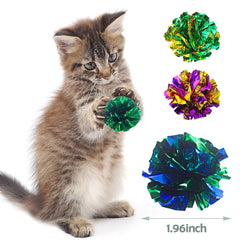 PET SHOW crinkle ball in motion showcasing 1.96-inch size for chasing and pouncing.