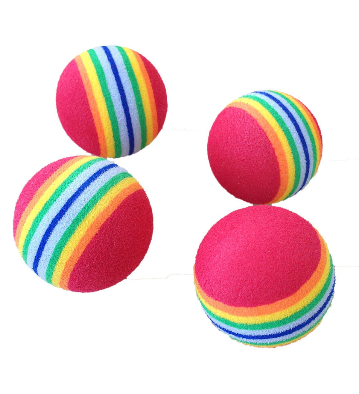 PET SHOW cat toy ball foam-red closeup, ideal for interactive indoor play and chasing.