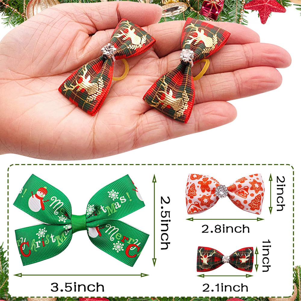 PET SHOW Christmas dog bow 3in adds festive sparkle for daily wear